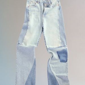 ZARA PATCHWORK LOW-RISE TRF BOYFRIEND JEANS